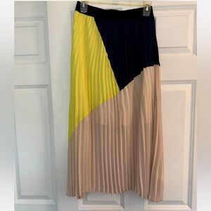 Colorblock Pleated Midi Skirt